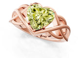 Rose gold Fancy Yellow Heart Cut Solitaire Intertwined Band Prong Setting Ring_1