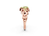 Rose gold Fancy Yellow Heart Cut Solitaire Intertwined Band Prong Setting Ring_2