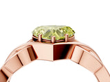 Rose gold Fancy Yellow Heart Cut Solitaire Intertwined Band Prong Setting Ring_4