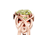 Rose gold Fancy Yellow Heart Cut Solitaire Intertwined Band Prong Setting Ring_5
