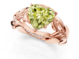 Rose gold Fancy Yellow Heart Cut Solitaire Leaf-Inspired Engagement Ring with Prong Setting_13