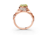Rose gold Fancy Yellow Heart Cut Solitaire Leaf-Inspired Engagement Ring with Prong Setting_15