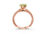 Rose gold Fancy Yellow Heart Cut Solitaire Milgrain Engraved Band with Four-Prong Setting_3