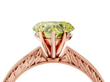 Rose gold Fancy Yellow Heart Cut Solitaire Milgrain Engraved Band with Four-Prong Setting_4