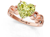 Rose gold Fancy Yellow Heart Cut Solitaire Milgrain Leaf Band with Prong Setting_1