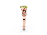 Rose gold Fancy Yellow Heart Cut Solitaire Milgrain Leaf Band with Prong Setting_2