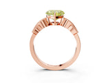 Rose gold Fancy Yellow Heart Cut Solitaire Milgrain Leaf Band with Prong Setting_3