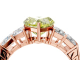 Rose gold Fancy Yellow Heart Cut Solitaire Princess Side Stone Engraved Band Prong Setting Ring_4