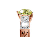 Rose gold Fancy Yellow Heart Cut Solitaire Princess Side Stone Engraved Band Prong Setting Ring_5