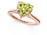 Rose gold Fancy Yellow Heart  Cut Solitaire Ring with Cathedral Band and Four-Prong Setting_47