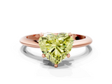 Rose gold Fancy Yellow Heart  Cut Solitaire Ring with Four-Prong Setting on a Classic Band_73