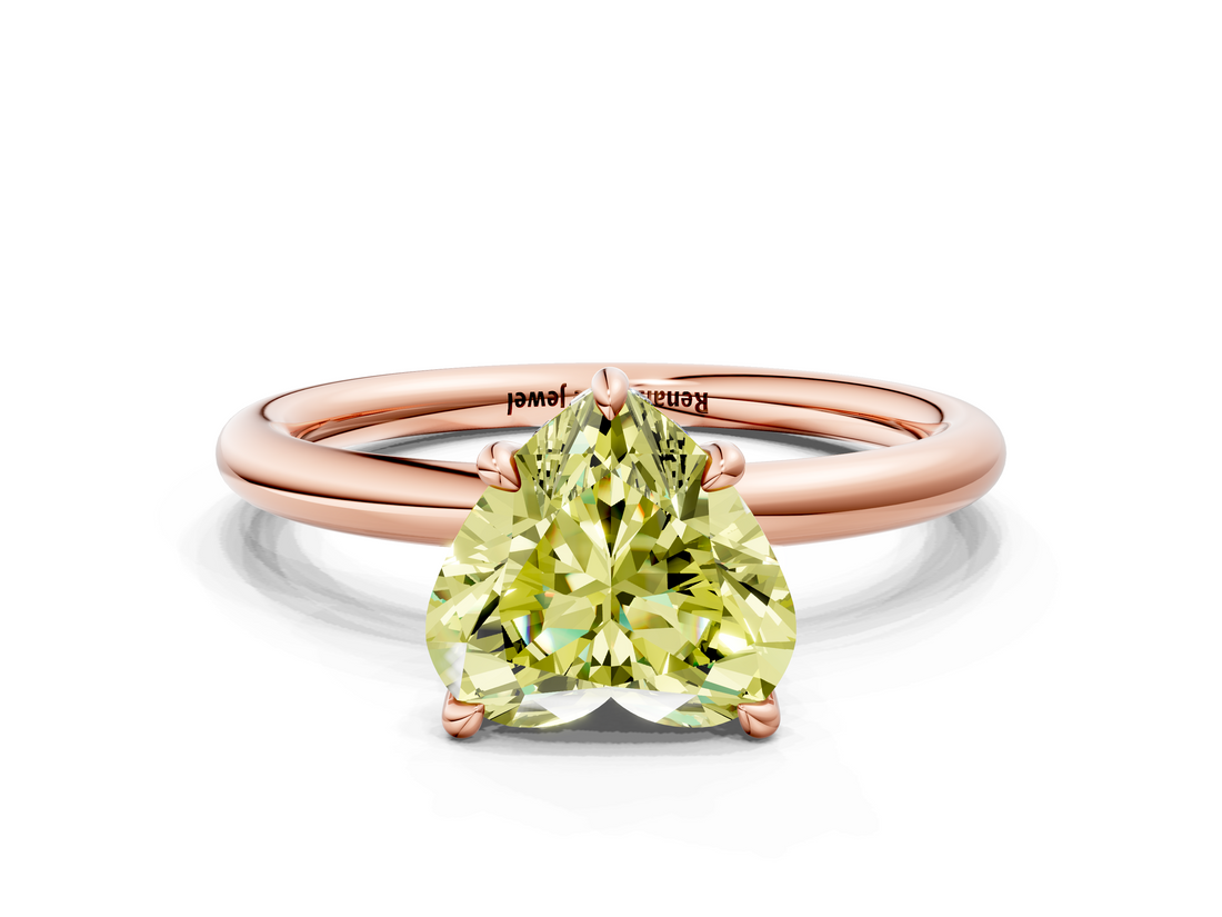 Rose gold Fancy Yellow Heart  Cut Solitaire Ring with Thin Band and Four-Prong Setting_16