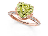 Rose gold Fancy Yellow Heart Cut Solitaire Split Shank Pave Diamond Engagement Ring with Four-Prong Setting_1