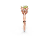 Rose gold Fancy Yellow Heart Cut Solitaire Split Shank Pave Diamond Engagement Ring with Four-Prong Setting_2