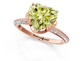 Rose gold Fancy Yellow Heart Cut Solitaire Split Shank Pave Diamond Engagement Ring with Four-Prong Setting_25