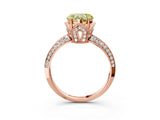 Rose gold Fancy Yellow Heart Cut Solitaire Split Shank Pave Diamond Engagement Ring with Four-Prong Setting_3