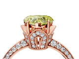 Rose gold Fancy Yellow Heart Cut Solitaire Split Shank Pave Diamond Engagement Ring with Four-Prong Setting_4