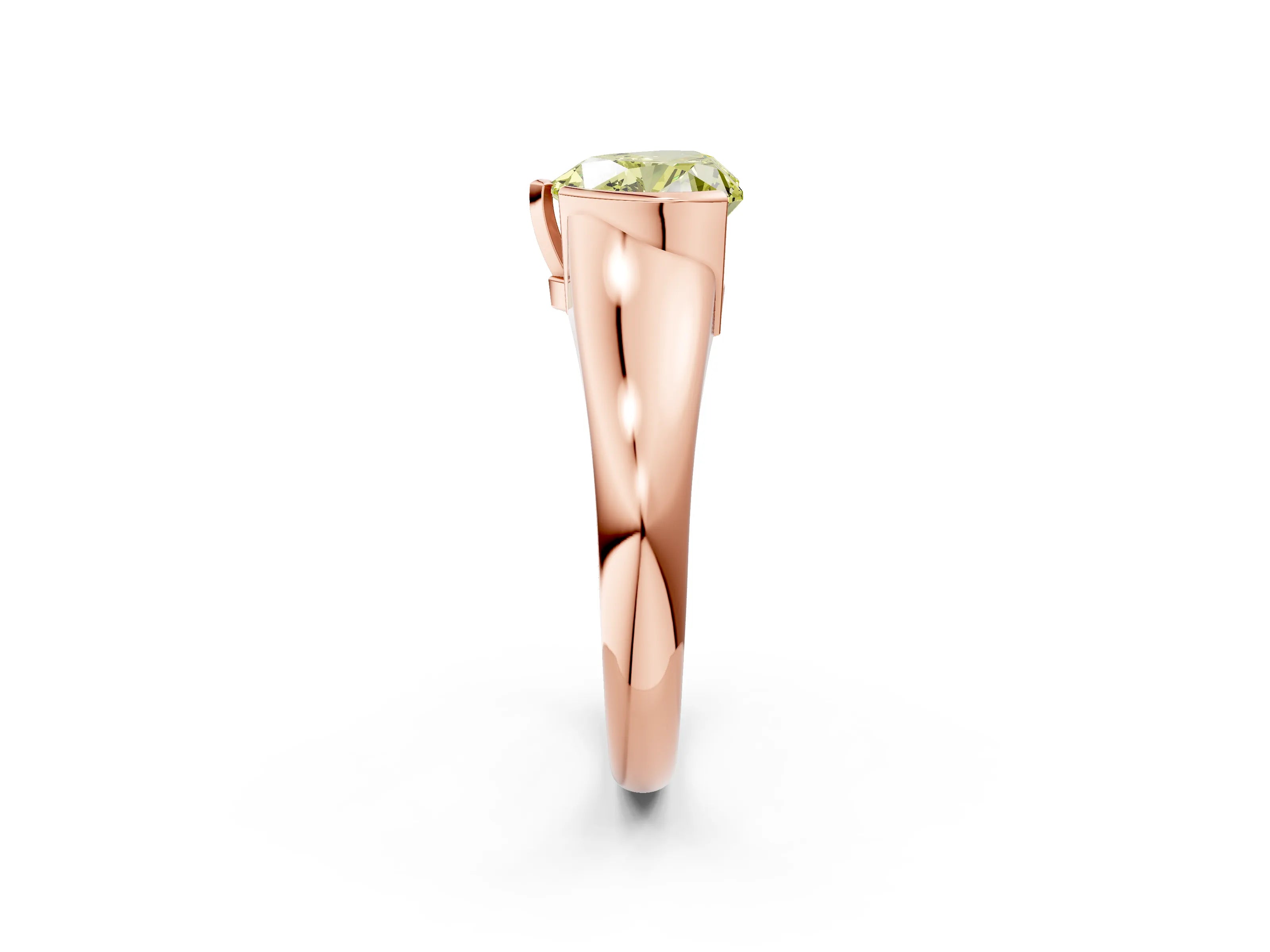 Rose gold Fancy Yellow Heart Cut Solitaire Tension Set Diamond Ring with Split Shank Band_2