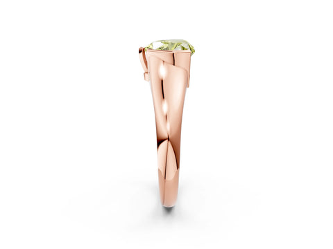 Rose gold Fancy Yellow Heart Cut Solitaire Tension Set Diamond Ring with Split Shank Band_2