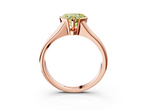 Rose gold Fancy Yellow Heart Cut Solitaire Tension Set Diamond Ring with Split Shank Band_3
