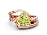 Rose gold Fancy Yellow Heart Cut Solitaire Tension-Set Diamond Split Shank Ring_10