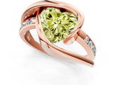 Rose gold Fancy Yellow Heart Cut Solitaire Tension-Set Diamond Split Shank Ring_11