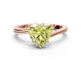 Rose gold Fancy Yellow Heart  Cut Solitaire Twist Band Ring with Four-Prong Setting_20