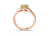 Rose gold Fancy Yellow Heart  Cut Solitaire Twist Band Ring with Four-Prong Setting_23