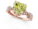 Rose gold Fancy Yellow Heart Cut Solitaire Twist Pave Diamond Engagement Ring with Prong Setting_25