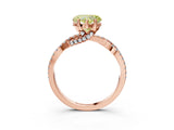 Rose gold Fancy Yellow Heart Cut Solitaire Twist Pave Diamond Engagement Ring with Prong Setting_27
