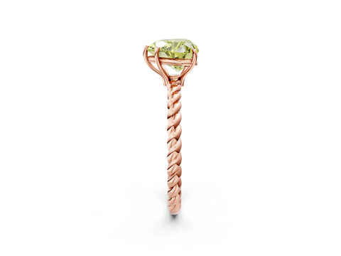 Rose gold Fancy Yellow Heart Cut Solitaire Twisted Band 4-Prong Ring_2
