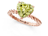 Rose gold Fancy Yellow Heart  Cut Solitaire Twisted Band with Four-Prong Setting_101