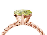 Rose gold Fancy Yellow Heart  Cut Solitaire Twisted Band with Four-Prong Setting_104