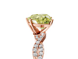 Rose gold Fancy Yellow Heart Cut Solitaire Twisted Pave Band with Four-Prong Setting_8