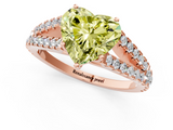 Rose gold Fancy Yellow Heart  Cut Split Shank Pave Diamond Engagement Ring with Four-Prong Setting_25