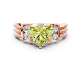 Rose gold Fancy Yellow Heart  Cut Three-Stone Channel Set Ring with Bar Prongs_28