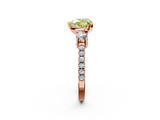 Rose gold Fancy Yellow Heart  Cut Three-Stone Diamond Pavé Band with Prong Setting_20