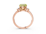 Rose gold Fancy Yellow Heart  Cut Three-Stone Diamond Pavé Band with Prong Setting_21