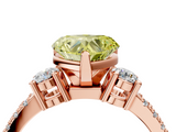 Rose gold Fancy Yellow Heart  Cut Three-Stone Diamond Pavé Band with Prong Setting_22