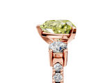 Rose gold Fancy Yellow Heart  Cut Three-Stone Diamond Pavé Band with Prong Setting_23