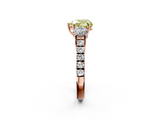 Rose gold Fancy Yellow Heart  Cut Three-Stone Diamond Pave Band with Prong Setting_39