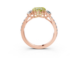 Rose gold Fancy Yellow Heart  Cut Three-Stone Diamond Pave Band with Prong Setting_40