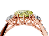 Rose gold Fancy Yellow Heart  Cut Three-Stone Diamond Pave Band with Prong Setting_41
