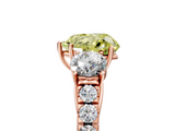 Rose gold Fancy Yellow Heart  Cut Three-Stone Diamond Pave Band with Prong Setting_42