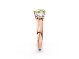Rose gold Fancy Yellow Heart Cut Three-Stone Diamond Ring with Prong Setting on a Classic Band_14