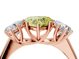 Rose gold Fancy Yellow Heart Cut Three-Stone Diamond Ring with Prong Setting on a Classic Band_16