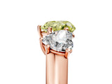 Rose gold Fancy Yellow Heart Cut Three-Stone Diamond Ring with Prong Setting on a Classic Band_17