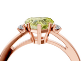 Rose gold Fancy Yellow Heart  Cut Three-Stone Solitaire Ring with Round Accent Diamonds and Four-Prong Setting_24