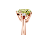 Rose gold Fancy Yellow Heart  Cut Three-Stone Solitaire Ring with Round Accent Diamonds and Four-Prong Setting_25