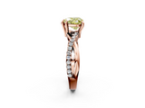 Rose gold Fancy Yellow Heart  Cut Twist Band Solitaire Diamond Ring with Pavé Setting_5